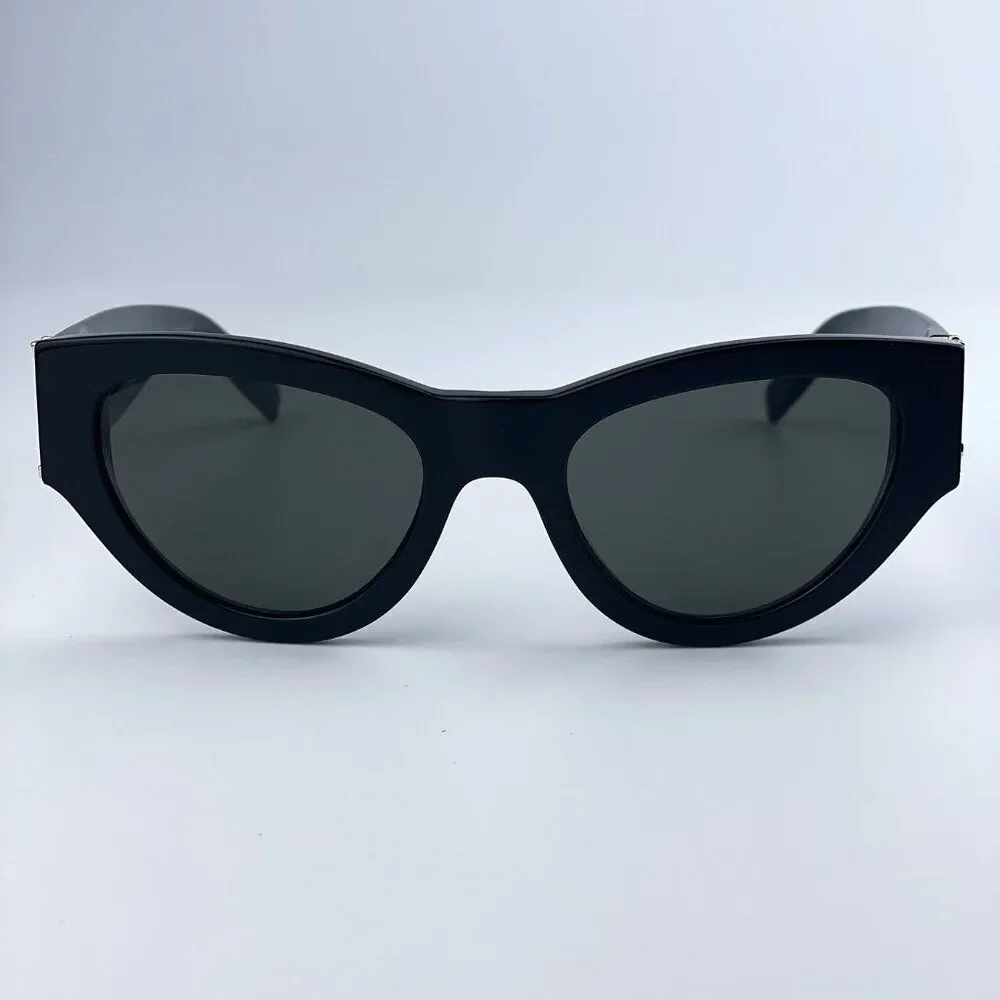 NEW Saint Laurent SLM94 001 Black Grey Cat Eye Women Sunglasses - Picture 4 of 17
